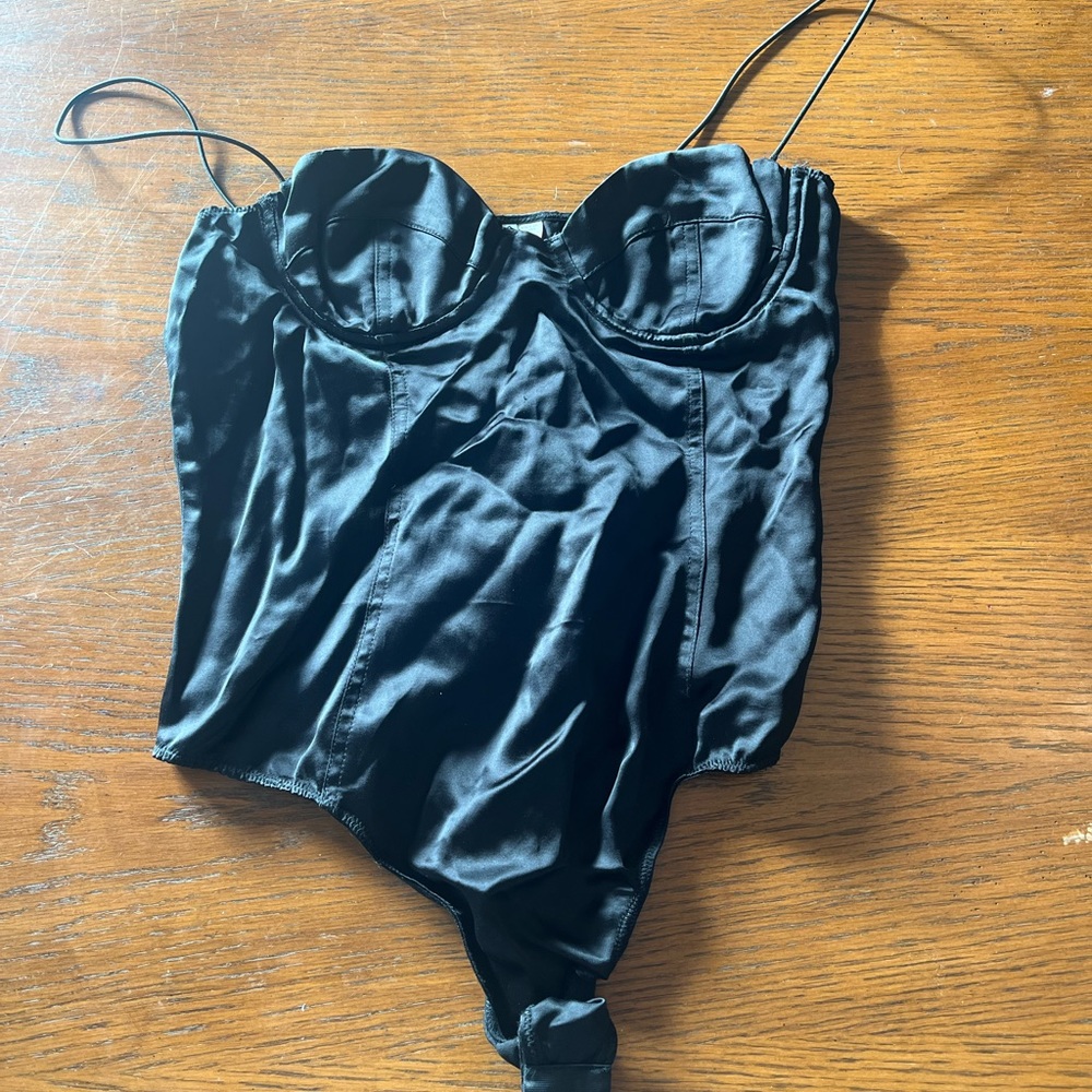 NWOT GRLFRND satin corset bodysuit size large
